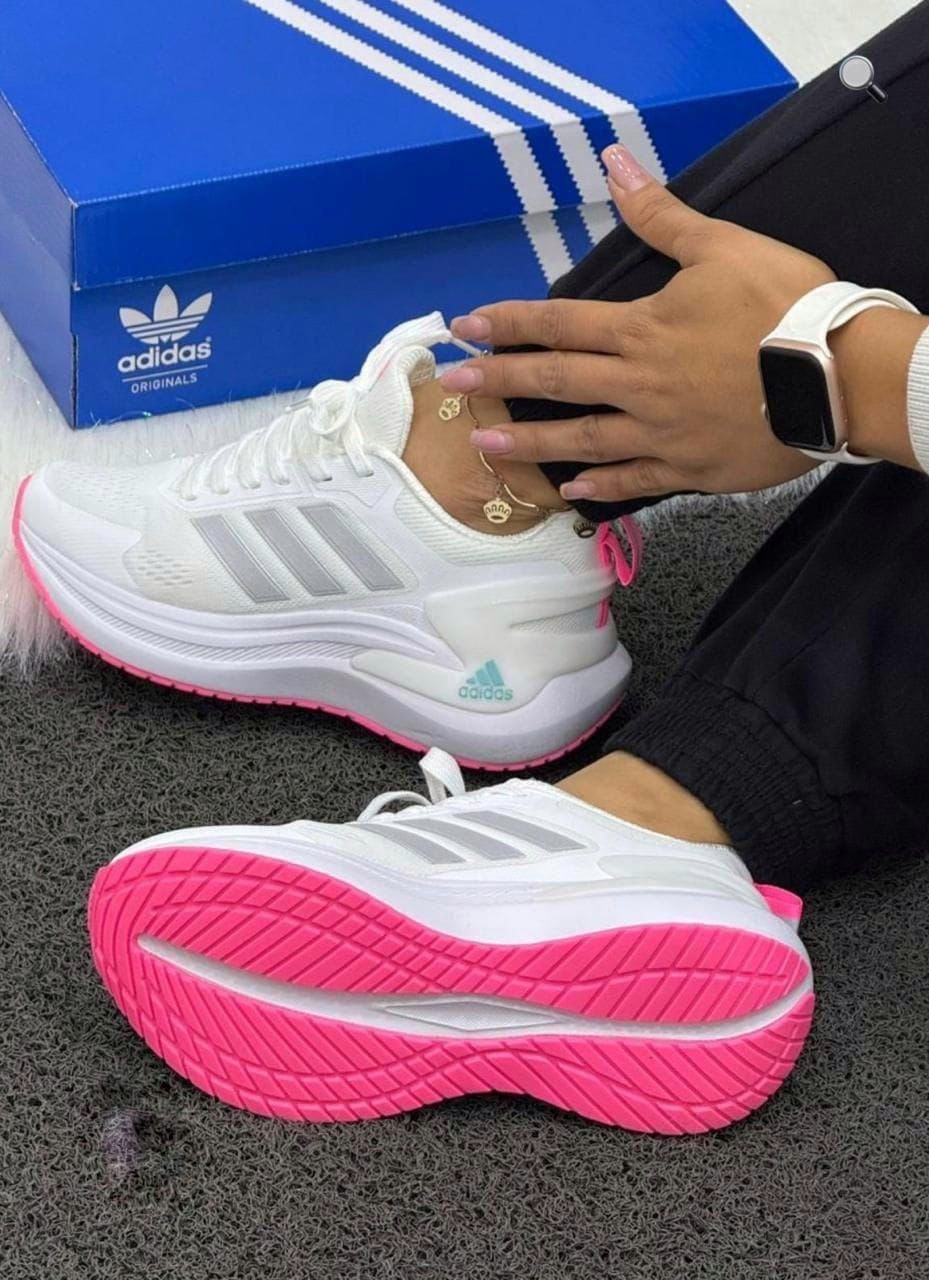 Adidas bounce 3.0 Blanco Suela Rosa